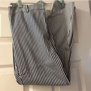 H&M Navy and White Striped Trousers